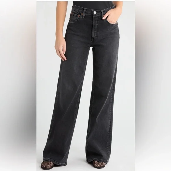 Revolve Re/Done high rise wide leg new size 25 - Picture 2 of 8